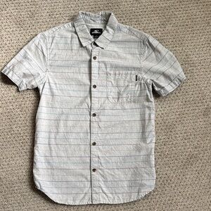 Quiksilver Light Gray Striped Button Down Shirt